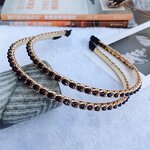 Crystal Headband Factory - K-style Fashion Handmade Beaded Super Shiny Double Row Girls Hair