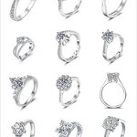 Gemstone Ring Factory - Live Streaming Hot-Selling Copper Platinum Plated Heart Shape Adjustable