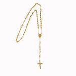 Cross Necklace Manufacturer - Golden Stainless Steel Bead Unisex Wedding Chain