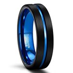Tungsten Ring Factory - New Trendy 8mm Black Sandblast Bottom Broken Aluminum Slag Surface Engagement