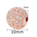 Round Zirconium Beads Factory - Spot Wholesale 6mm8mm10mm Copper Micro-Inlaid Jewelry DIY Spacer