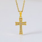 Cross Necklace Manufacturer - European American Stainless Steel Inlaid Zircon Non-Fading Pendant