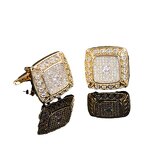 Men's Cufflinks Manufacturer - Square Diamond Zircon Crystal French Shirt Suit Buttons Hot Sale