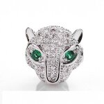Round Beads Factory - Cross-Border Hot Selling Copper Micro Inlaid Zircon Leopard Head DIY 18k