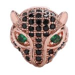 Round Beads Factory - Cross-Border Hot Selling Copper Micro Inlaid Zircon Leopard Head DIY 18k