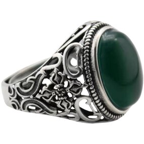 Men's Date Ring Manufacturer - European American Creative Domineering Punk Style Silver Red Zircon