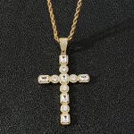 Zircon Cross Pendant Manufacturer - Hip-hop Square Round Large 18K Gold Plated Unisex Trendy