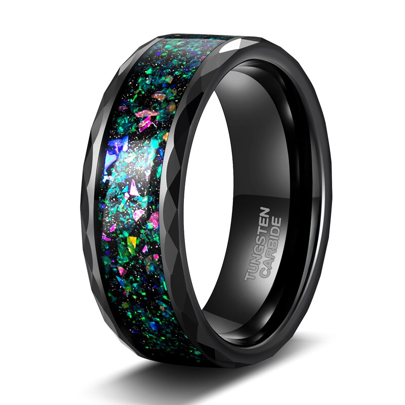 Opal Turquoise Ring Manufacturer - New Series Wide Surface 4/8 Tungsten for Wedding Bands