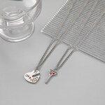 Couple Necklace Manufacturer - Korean Style Personality Stitching Kitten Hug Simple Stainless Steel