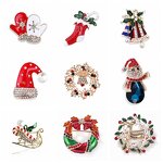 Children's Brooch Factory - European American Silver Plated Zinc Alloy Christmas Tree Shoes Elk