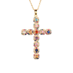 Cross Necklace Manufacturer - European American Trendy Micro-Inlaid Zircon Gold Plated Pendant