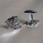 Cufflinks Set Manufacturer - New Style French Simple Hollow Braid Round Square Baked Paint