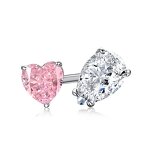 Women's Ring Factory - S925 Sterling Silver Princess Cut Pink Peach Heart Cute INS Style Hot Selling