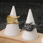 Guardian Wing Ring Manufacturer - Retro Smear Fashion Angel Wings Gold Stainless Steel