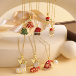 Children's Necklace Factory - European American Cross-Border Christmas Versatile Niche Brass Gold