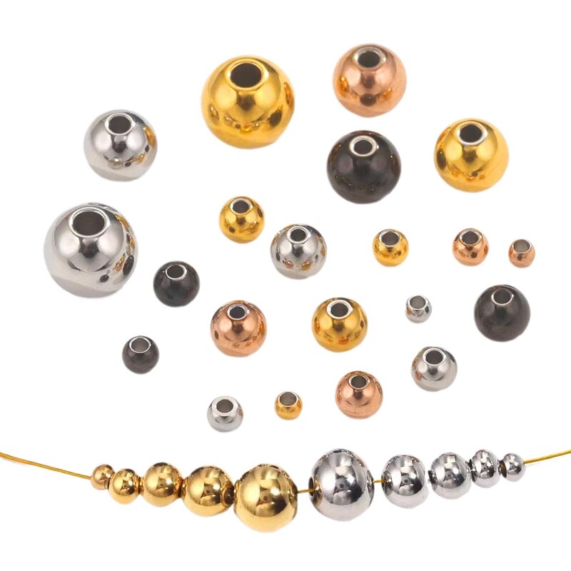 Round Zirconium Beads Manufacturer - Spot Wholesale 6mm8mm10mm Copper Micro-Inlaid Accessories String