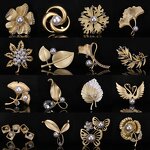 Alloy Brooch Manufacturer - Noble Matted Gold Silver Hot Selling Factory Direct Stock