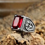 Titanium Steel Ring Factory - Vintage Punk Multicolor Gemstone Tulip 316 Stainless Steel Resizable