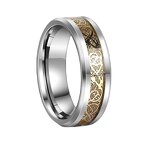 Wood Grain Tungsten Ring Manufacturer - Fashion Inlaid Wood Sticker Wide 6/8mm Unisex Couple