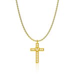 Cross Necklace Manufacturer - European American Stainless Steel Inlaid Zircon Non-Fading Pendant