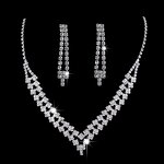 Jewelry Set Manufacturer - Brilliant Full Diamond Zircon Water Drop Necklace Earrings Shooting