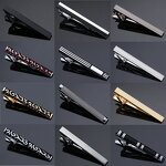 Tie Clip Set Factory - Ship Anchor Saxophone Laser Checkered Rectangle Glossy Cufflink Set