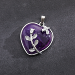 Natural Stone Pendant Manufacturer - European American Retro Crystal Amethyst Rose Quartz Hexagonal Column