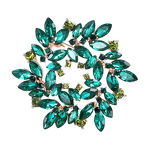 Crystal Wreath Brooch Factory - European American Retro New Elegant Alloy Versatile Boutonniere