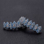 Gold Teeth Manufacturer - Hip Hop Gold Braces Halloween Gift Funny Hiphop Hollow Micro Inlaid Zircon