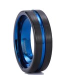 Tungsten Ring Factory - New Trendy 8mm Black Sandblast Bottom Broken Aluminum Slag Surface Engagement
