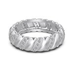 Italian Bracelet Factory - Luxury Brushed Finish High-carbon Diamond Running Ring Heavy-duty Versatile