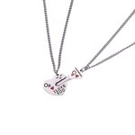 Couple Necklace Manufacturer - Korean Style Personality Stitching Kitten Hug Simple Stainless Steel