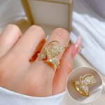 Sparkling Zircon Ring Factory - Genuine Gold Plating Elegant Sophisticated Simple Trendy