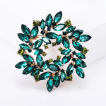 Crystal Wreath Brooch Factory - European American Retro New Elegant Alloy Versatile Boutonniere