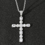 Zircon Cross Pendant Manufacturer - Hip-hop Square Round Large 18K Gold Plated Unisex Trendy