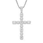 Zircon Cross Pendant Manufacturer - Hip-hop Square Round Large 18K Gold Plated Unisex Trendy