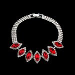 Jewelry Set Manufacturer - New Wholesale Metal Inlaid Diamond Necklace Earrings Bridal Set