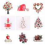 Children's Brooch Factory - European American Silver Plated Zinc Alloy Christmas Tree Shoes Elk