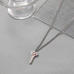 Couple Necklace Manufacturer - Korean Style Personality Stitching Kitten Hug Simple Stainless Steel