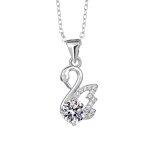 Flower Necklace Manufacturer - Muse Trending Flower Platinum Plated One Carat Zircon Pendant