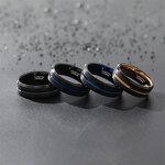 Meteorite Silk Ring Factory - New Fog Pattern Silk Series Tungsten Gold Sphere Wide Surface 4/6/8mm