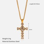 Cross Pendant Necklace Factory - Women's Stainless Steel Retro Light Luxury Simple 18K Chain