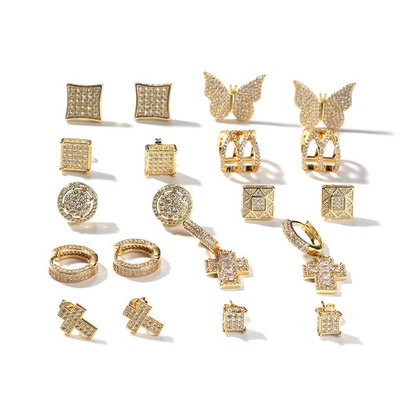 Ear Clip Factory - Exquisite No Piercing Multi-layered Circle Pearl Cubic Zirconia Five-pointed Star