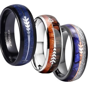 Men's Tungsten Ring Manufacturer - Factory Supply 6/8mm Dragon Pattern Inlaid Smooth Surface Wedding