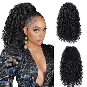 Synthetic Ponytail Manufacturer - OEM/ODM Custom Very Big Size Black Ponytail Braiding Hair