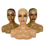 Wig Display Stand Factory - OEM/ODM Custom Half Body Realistic Stand Mannequin African American Female