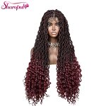 Lace Closure Wig Manufacturer - OEM/ODM Custom Synthetic Ombre Color Faux Locs Wig for Africa Women