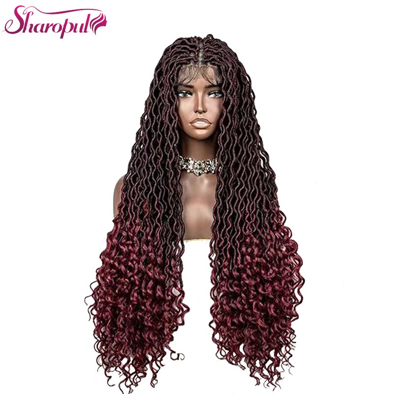 Lace Closure Wig Manufacturer - OEM/ODM Custom Synthetic Ombre Color Faux Locs Wig for Africa Women