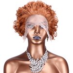 Lace Frontal Wig Manufacturer - OEM/ODM Custom Short Curly Human Hair Wig 8inch 13x4 Lace Frontal