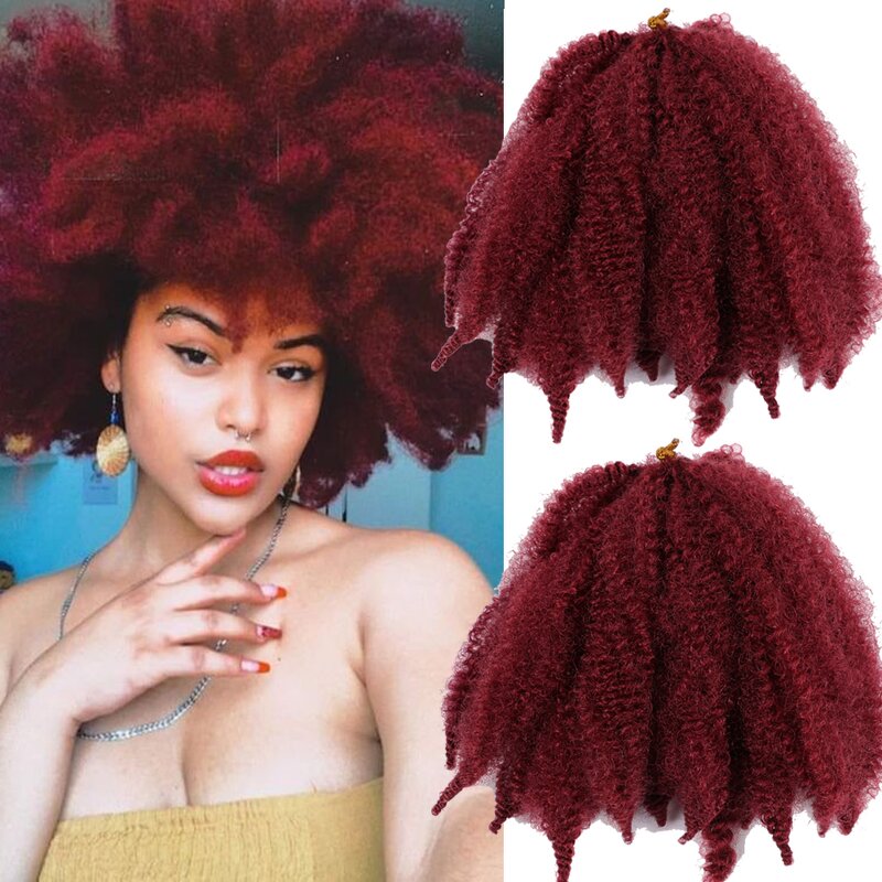 Afro Kinky Twist Hair Factory - OEM/ODM Custom Synthetic Afro Marley Twist Hair 8Inch Brown Soft
